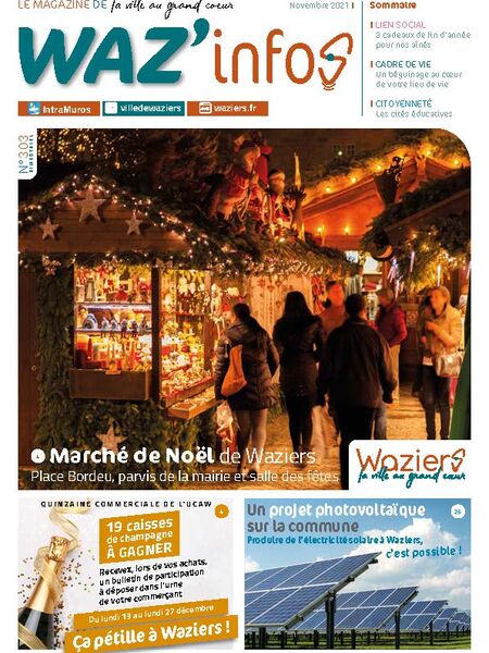 Waz'infos n°303 novembre 2021 photo de couverture